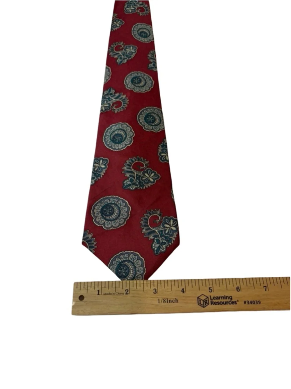 Liberty London Silk Tie Red Paisley Floral Medallion England Luxury Classic